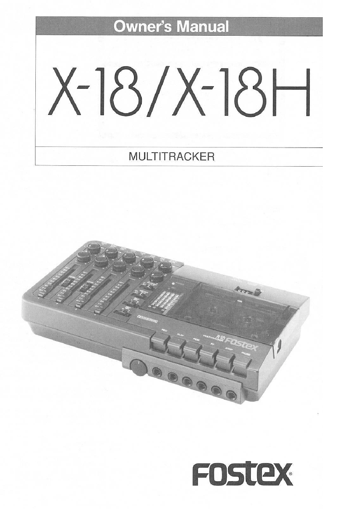 Fostex X-18, X-18H Owners Manual