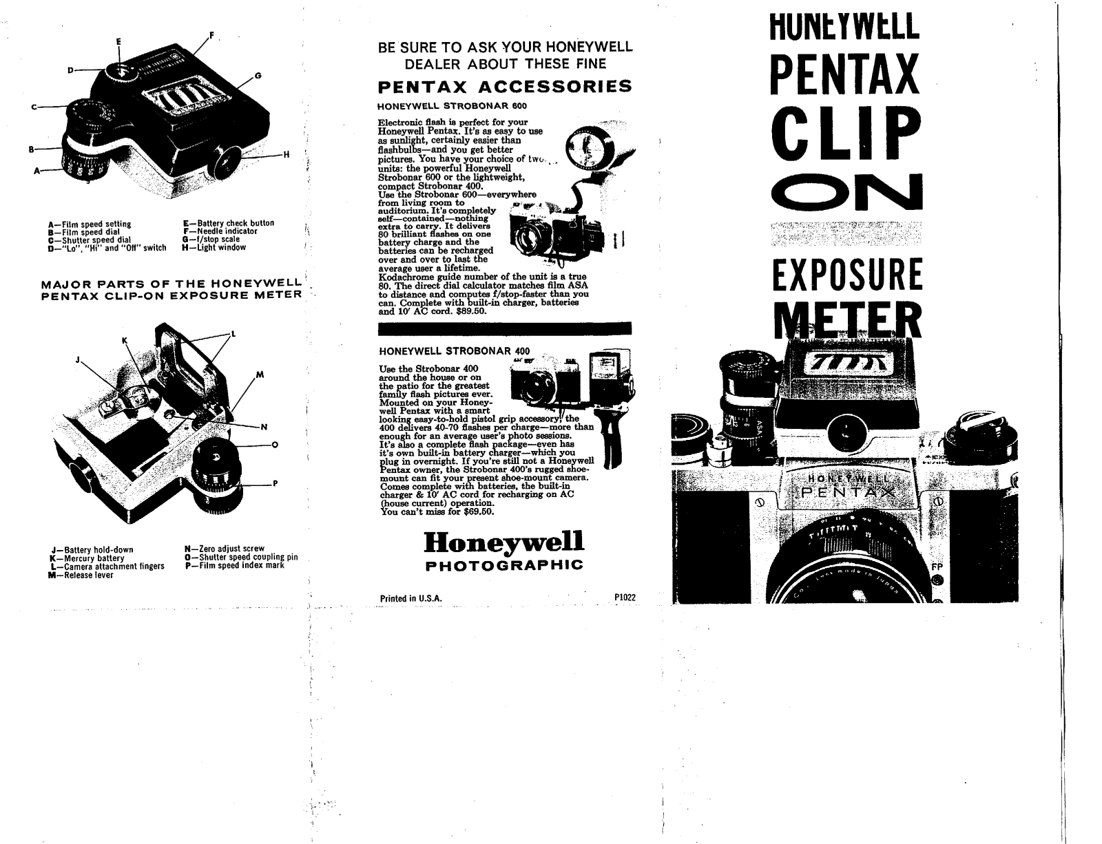 Pentax CLIP-ON EXPOSURE METER User Manual