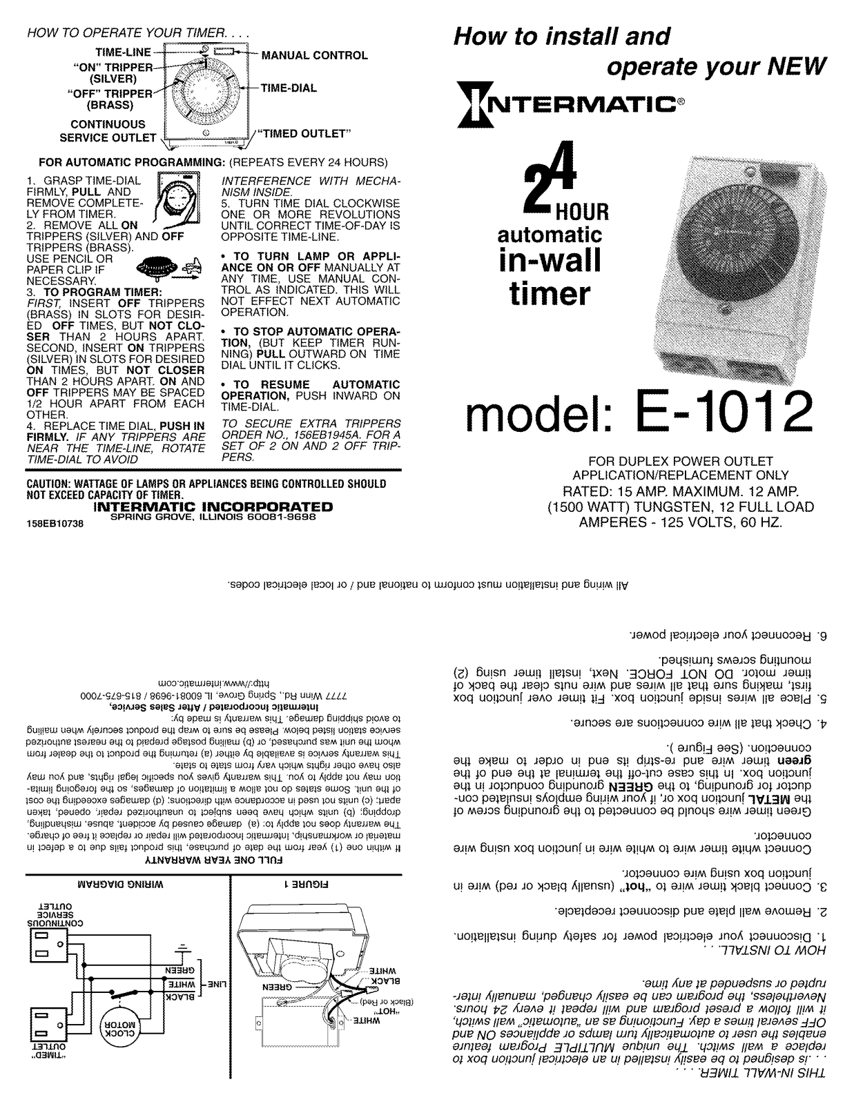 Intermatic E1012 User Manual