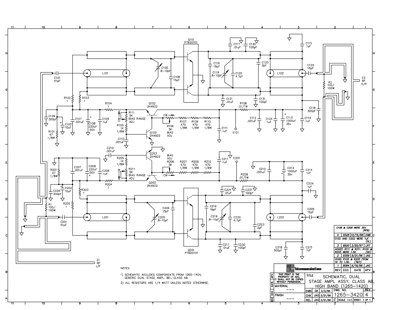 UBS Axcera 835A-6 Schematic