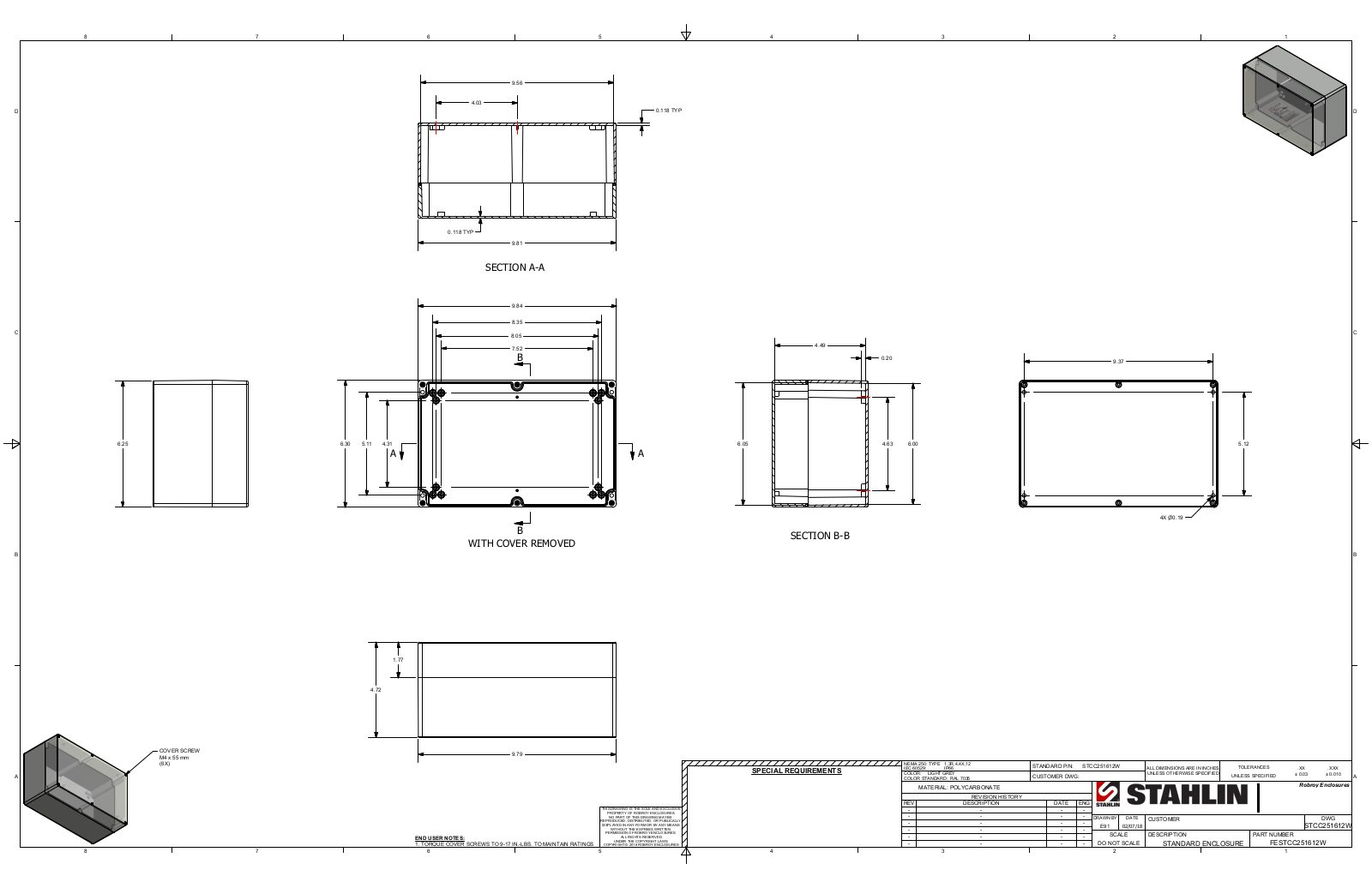 Stahlin STCC251612W Reference Drawing