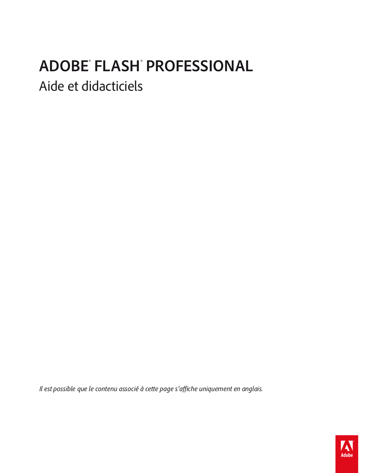 ADOBE Flash CS6 User Manual