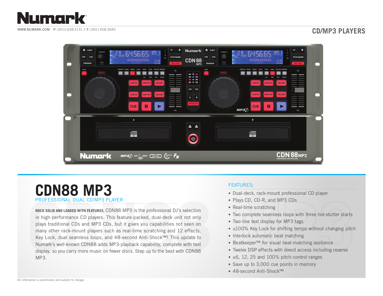 Numark Industries CDN88 User Manual