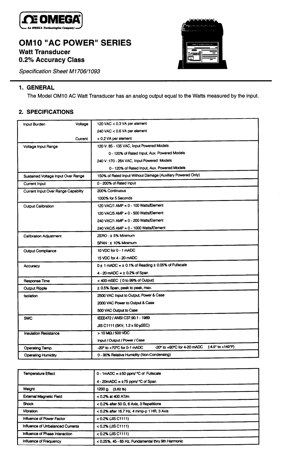 Omega Products OM10 User Manual - ManualMachine.com