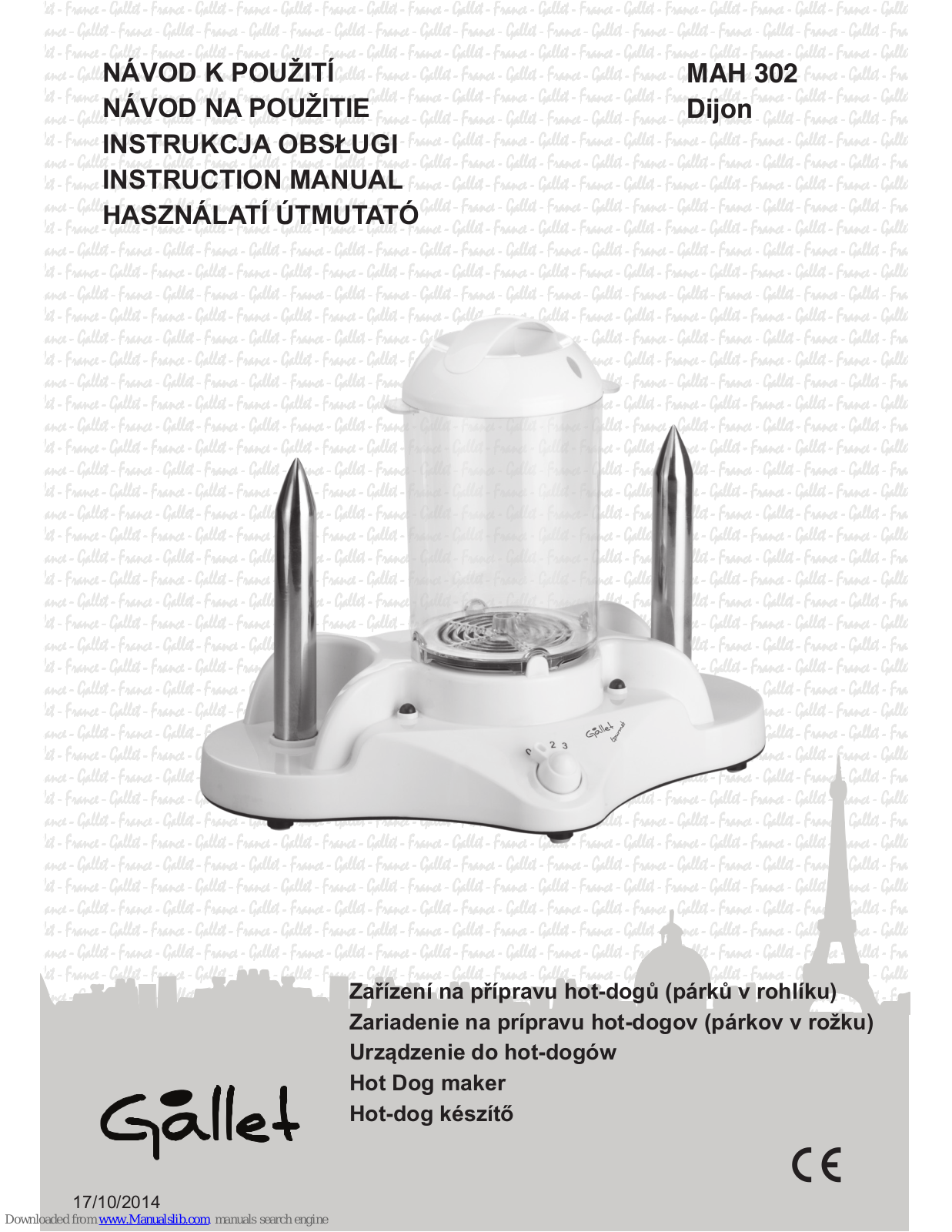 Gallet MAH 302 Dijon Instruction Manual