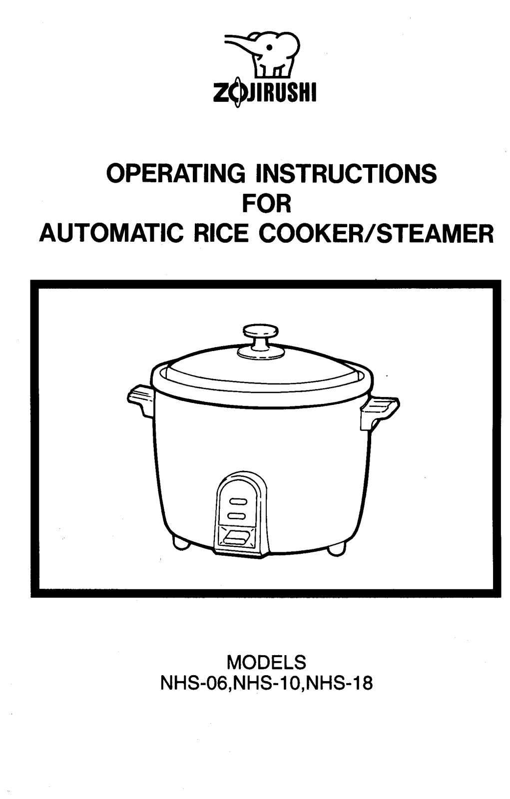 Zojirushi NHS-06, NHS-10, NHS-18 User Manual