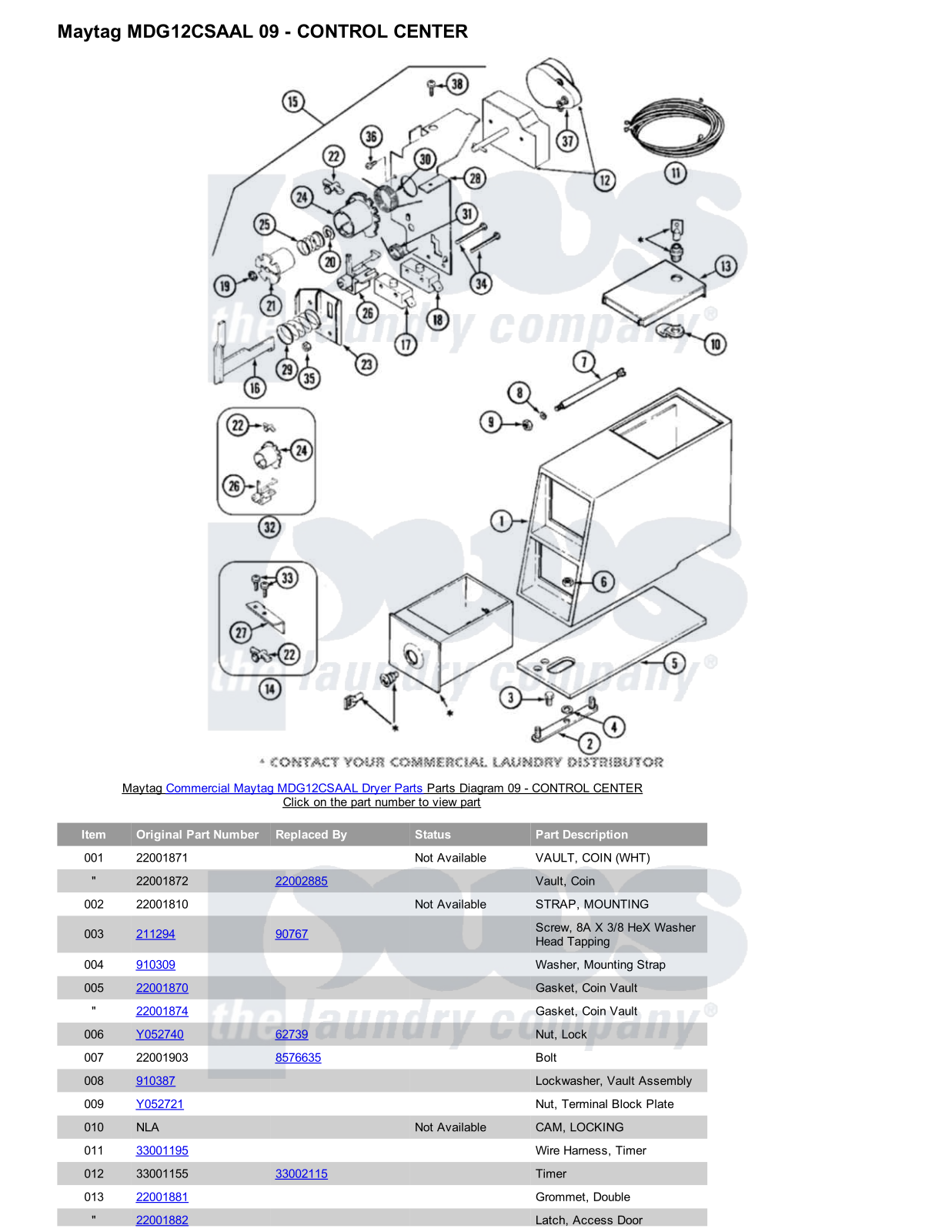 Maytag MDG12CSAAL Parts Diagram