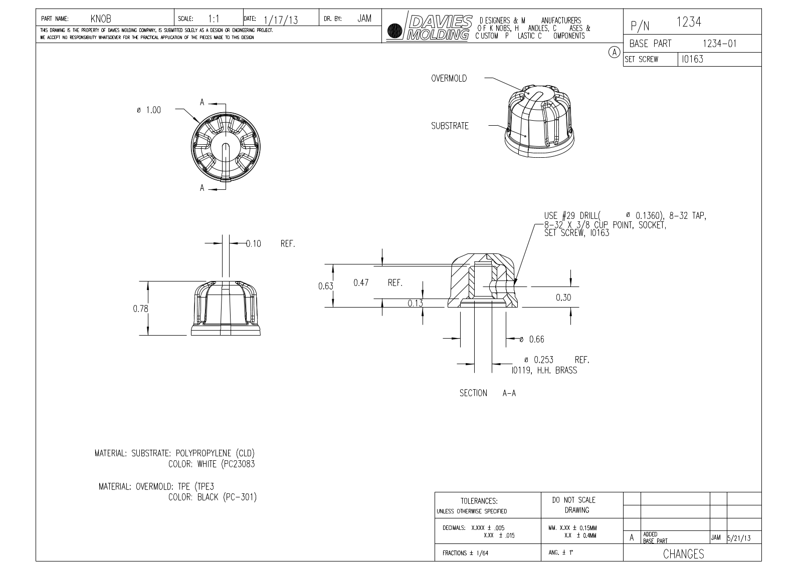 Davies Molding 1234 Reference Drawing