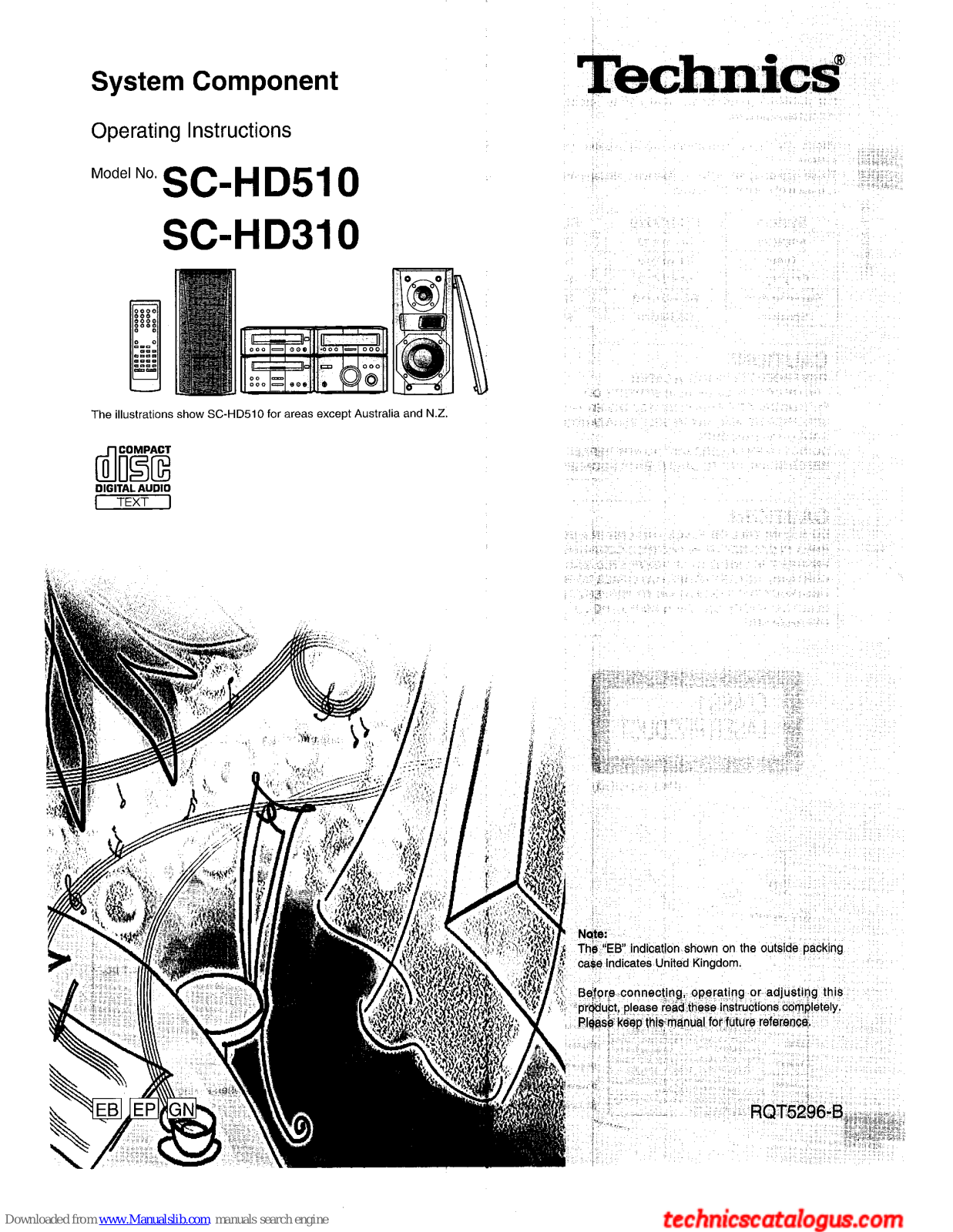 Technics SD-HD310, SE-HD510, SA-HD310, ST-HD510, ST-HD310 Operating Instruction