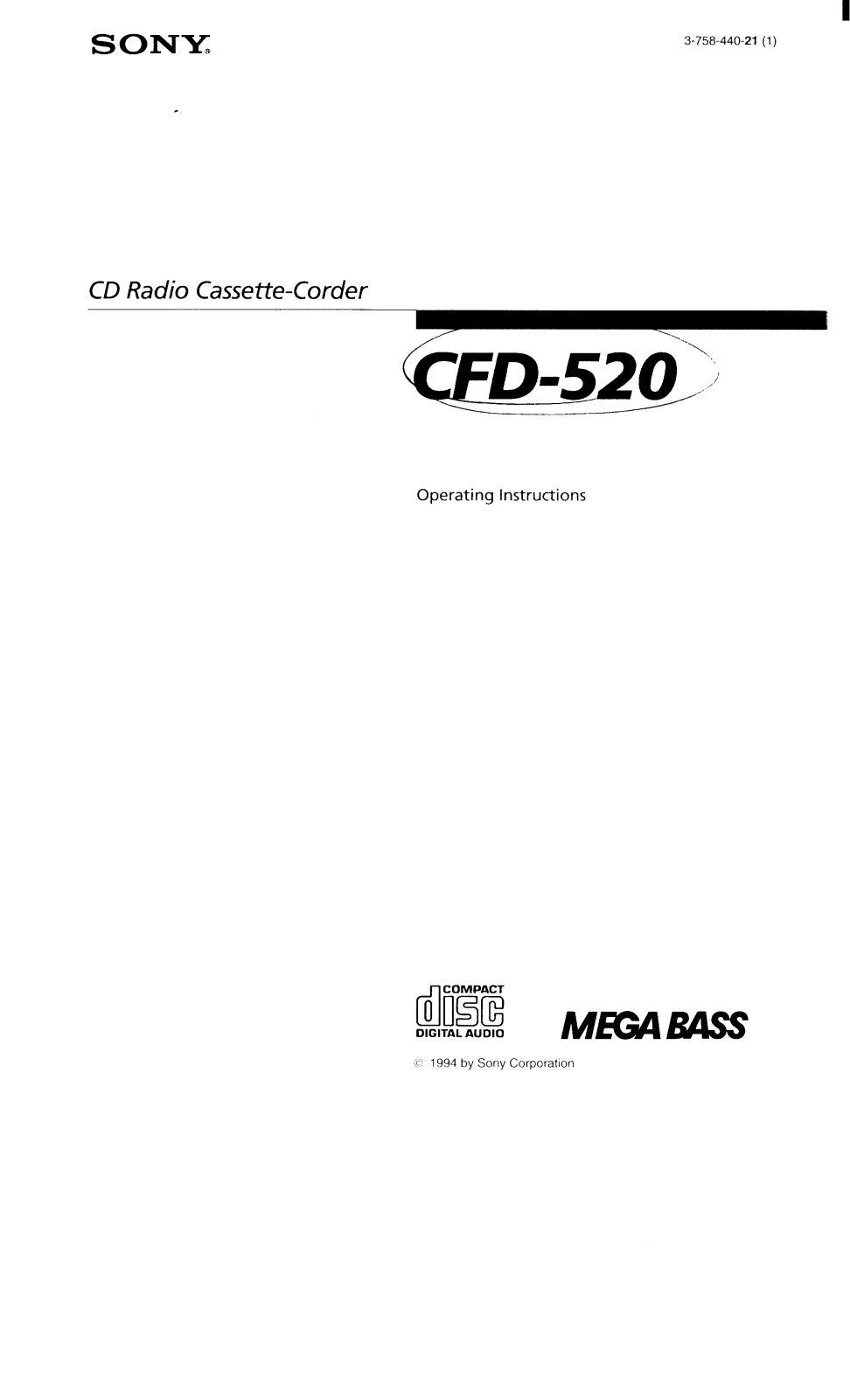 Sony CFD-520 User Manual