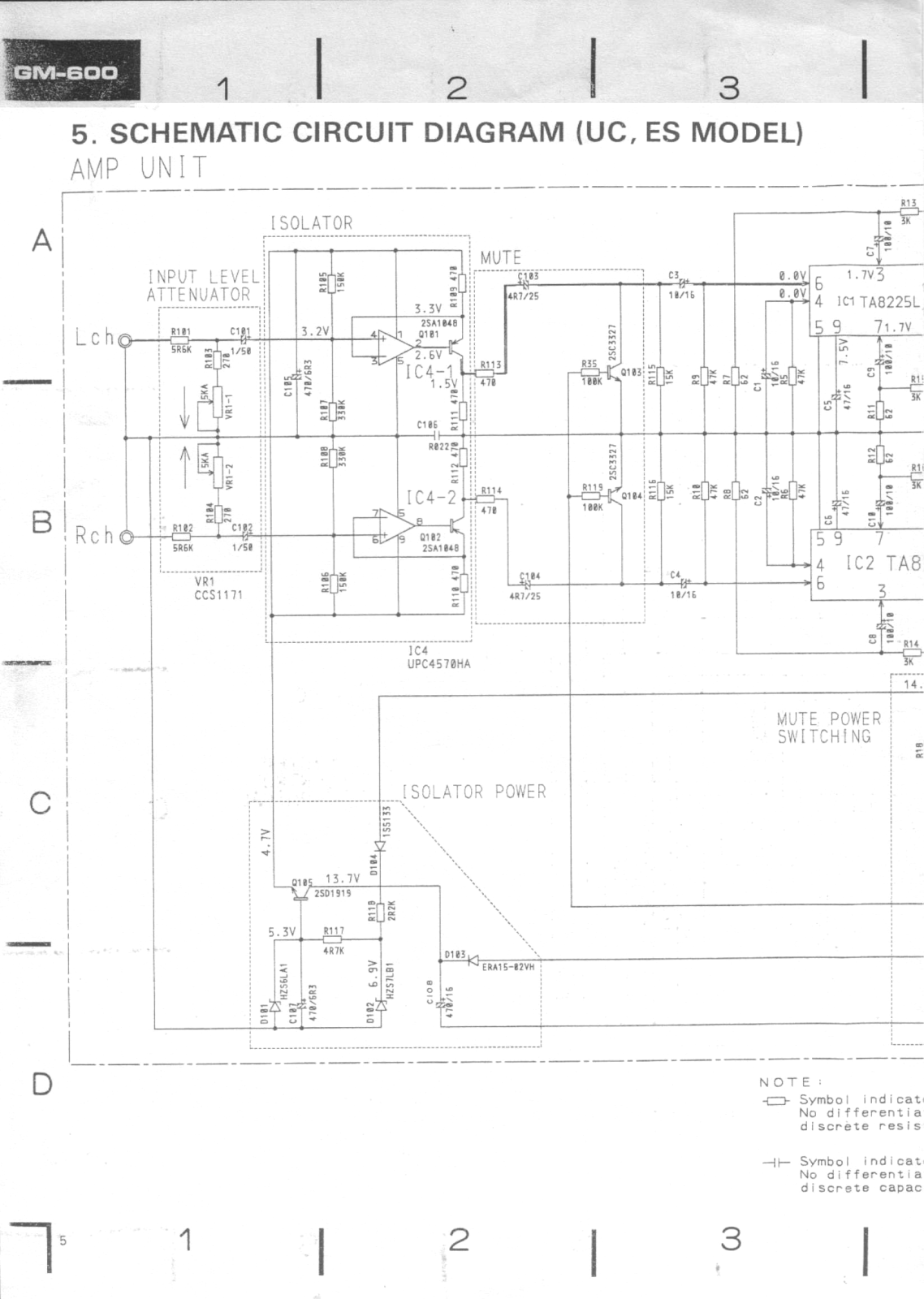 Pioneer GM-600 Schematic