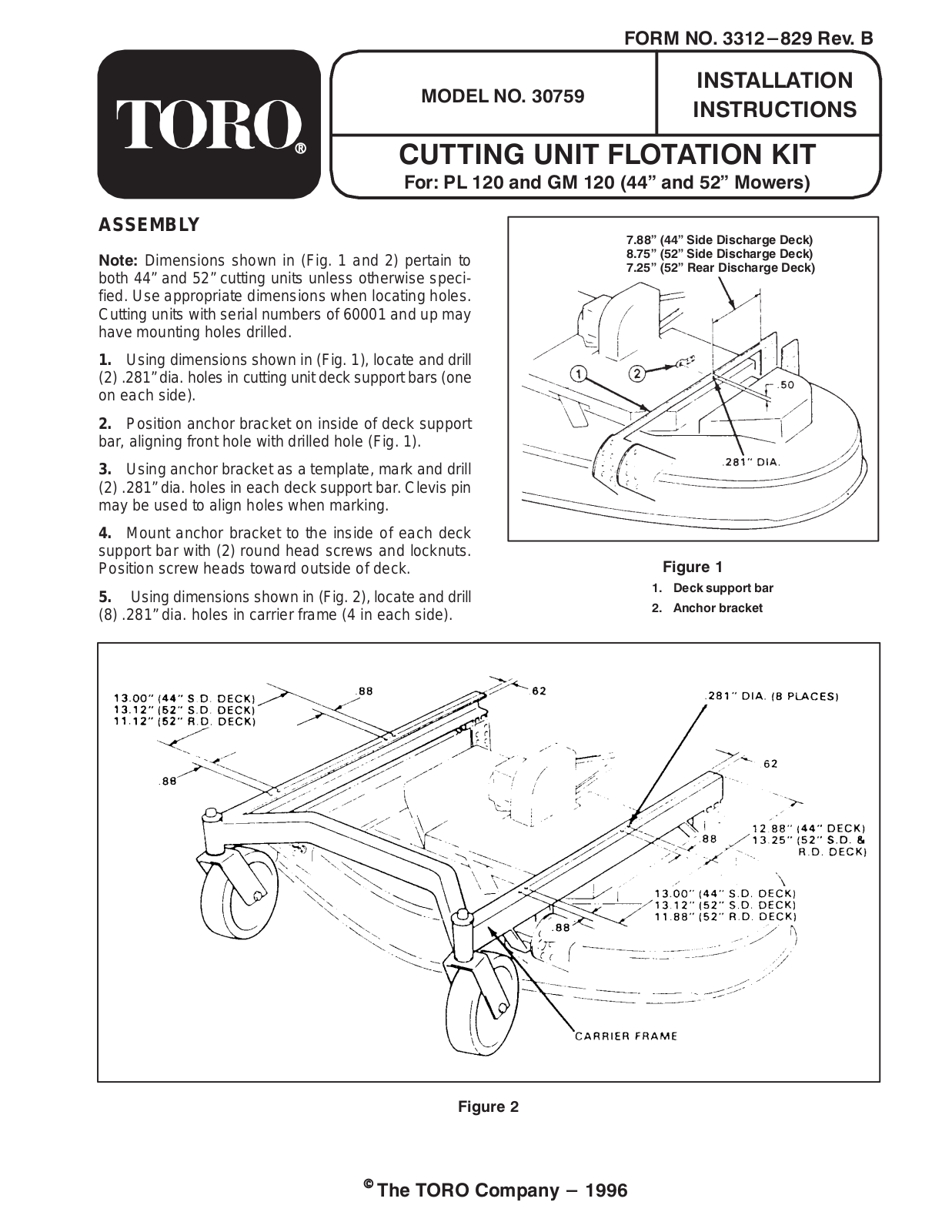 Toro 30759 Installation Instructions