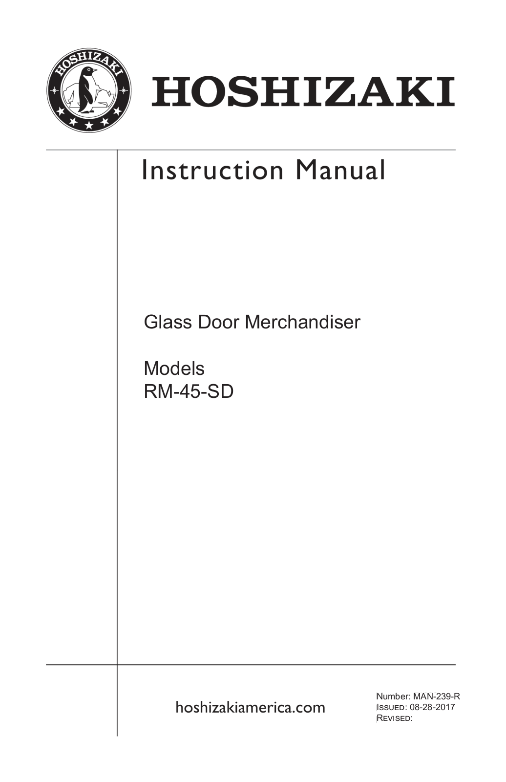 Hoshizaki RM45SD User Manual