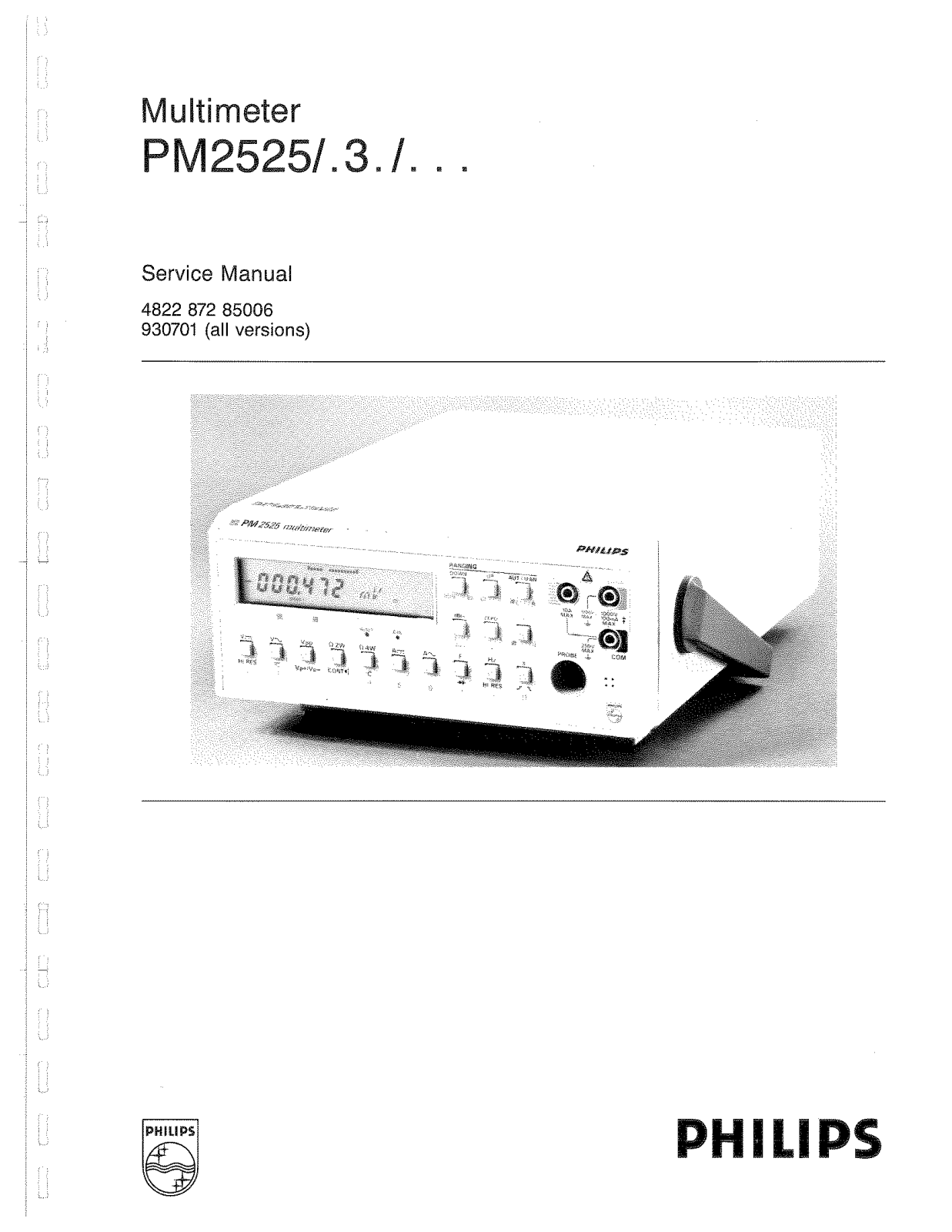 Philips PM2525 Service Manual