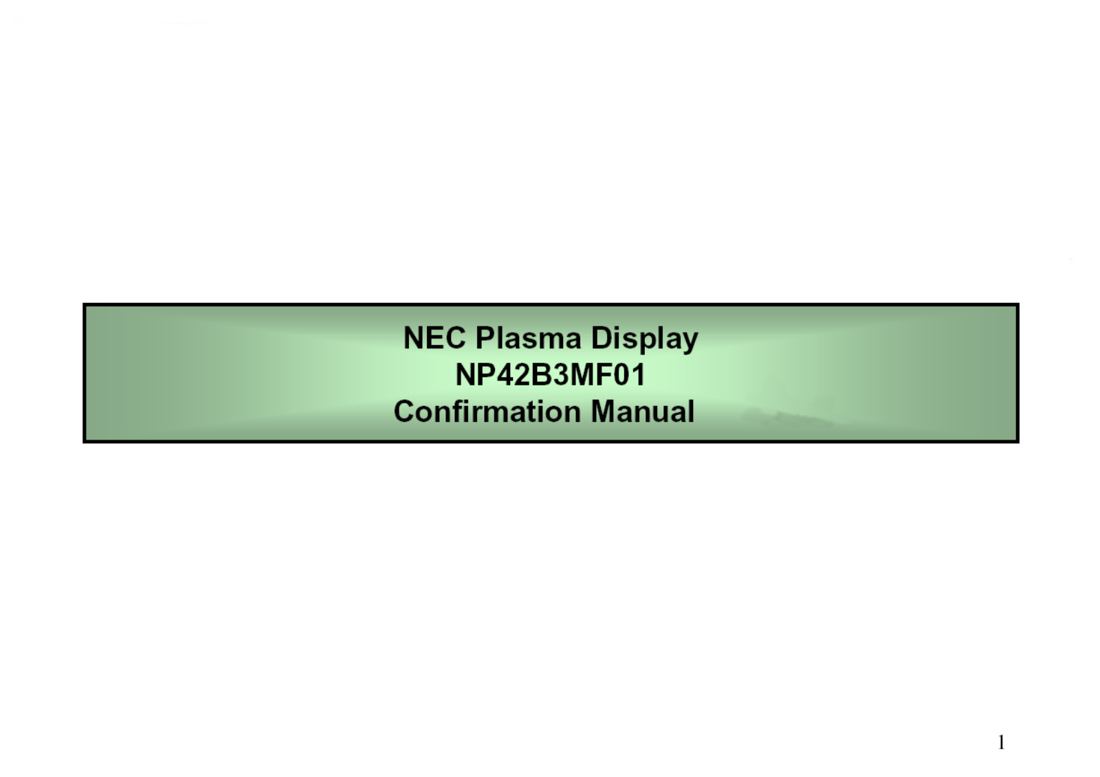 NEC NP42B3MF01, PX-42VR5W Schematic
