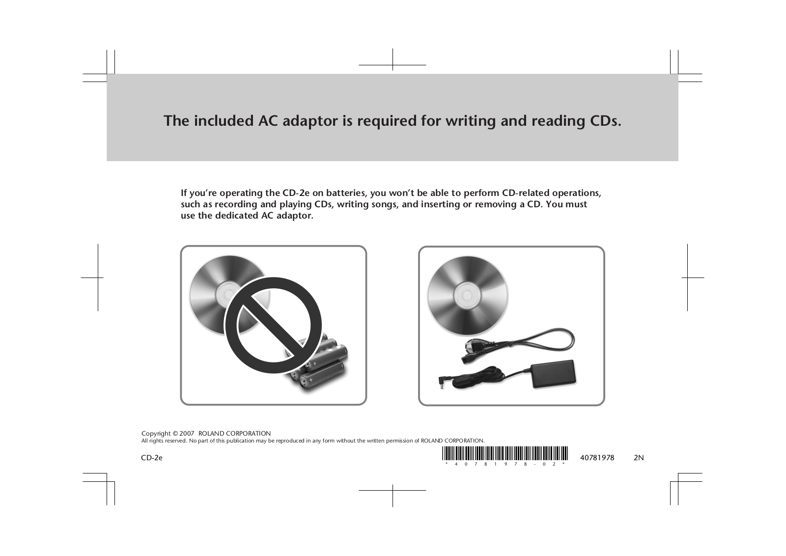 Roland Corporation CD-2E Service manual