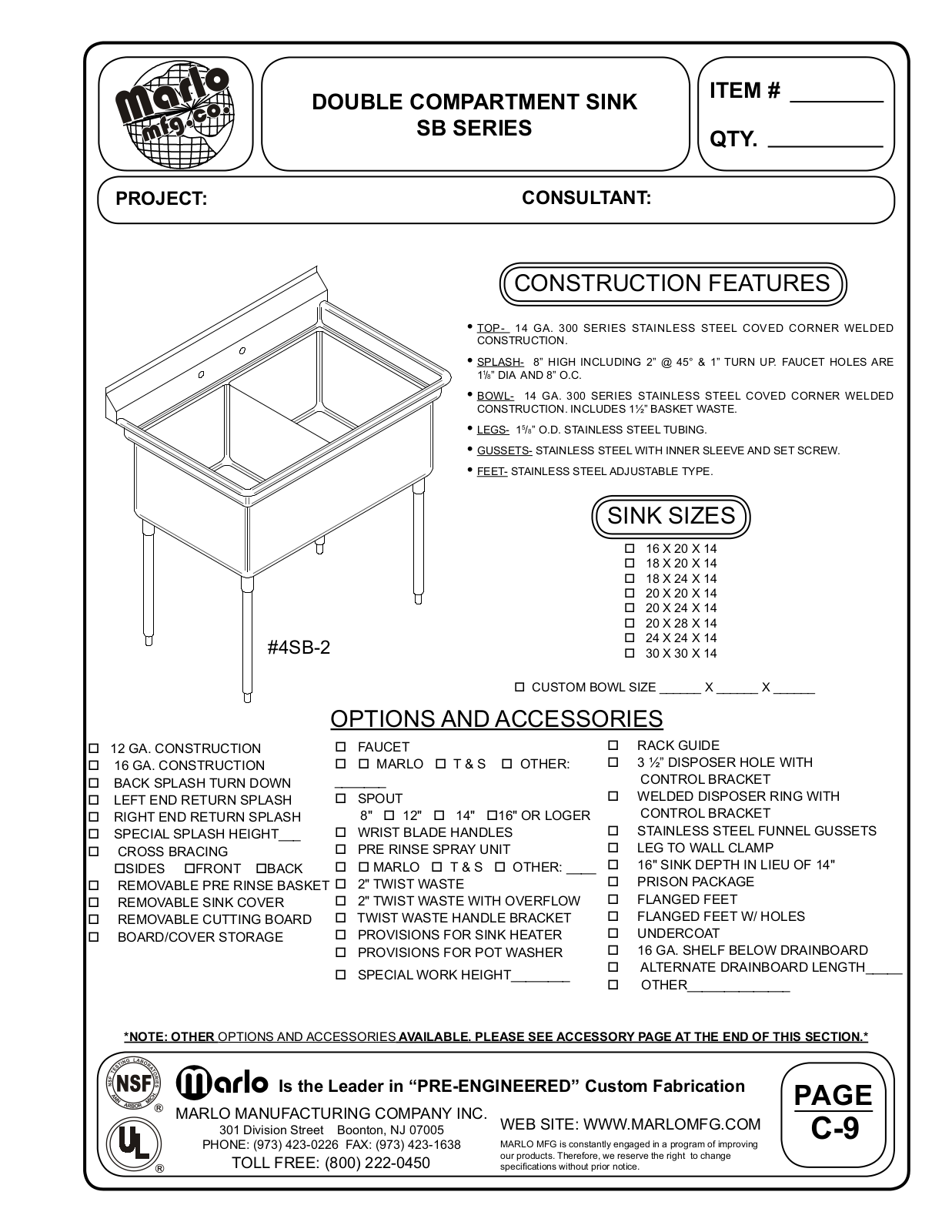 Marlo 4SB-2-1620 User Manual