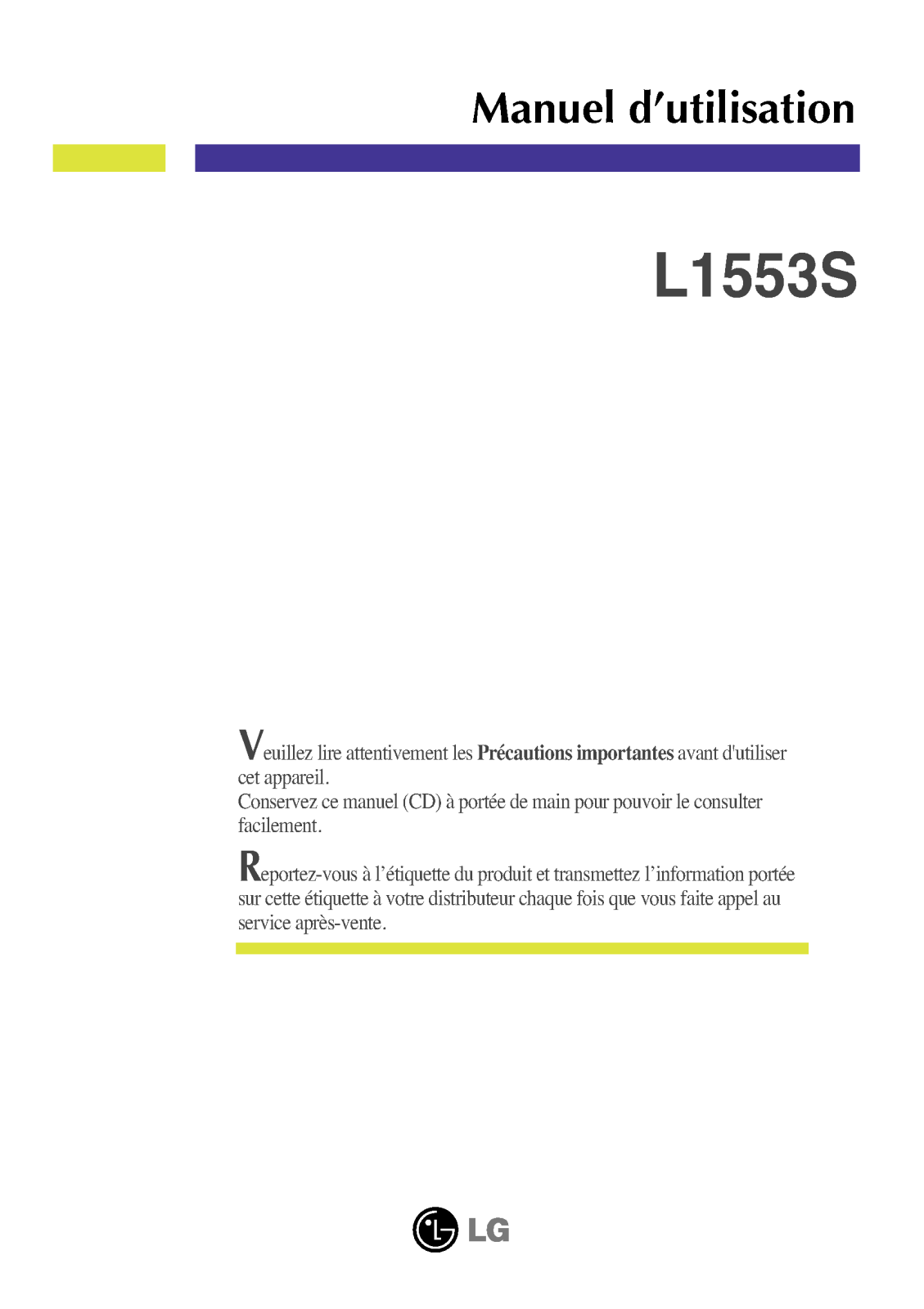 LG L1553S-SF User Manual