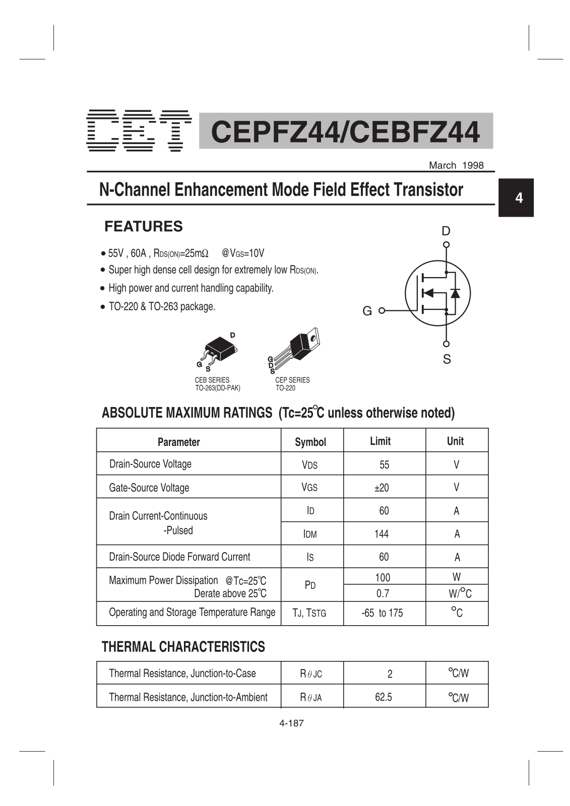 CET CEPFZ44, CEBFZ44 Datasheet