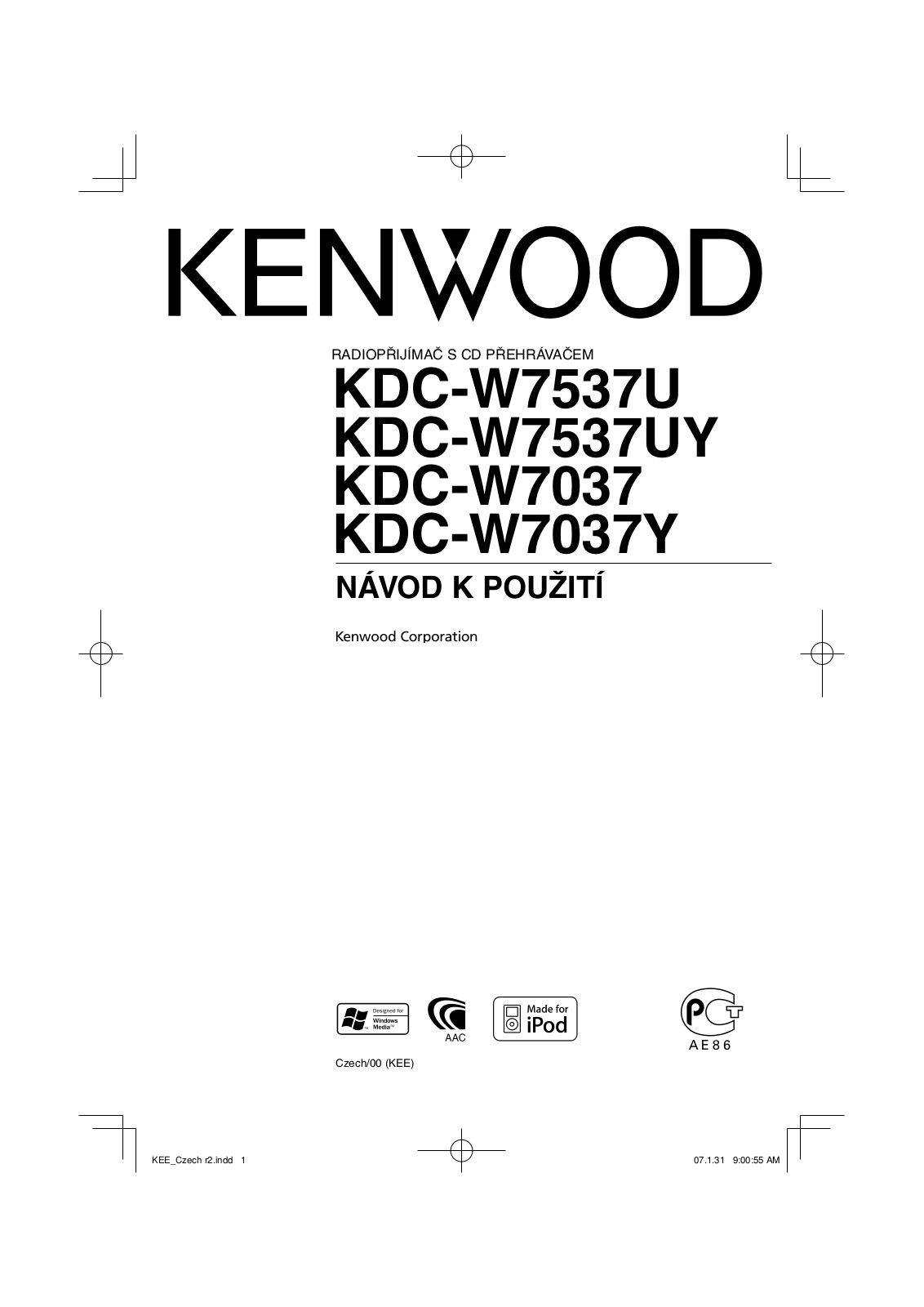 Kenwood KDC-W7037Y, KDC-W7037, KDC-W7537U, KDC-W7537UY User Manual