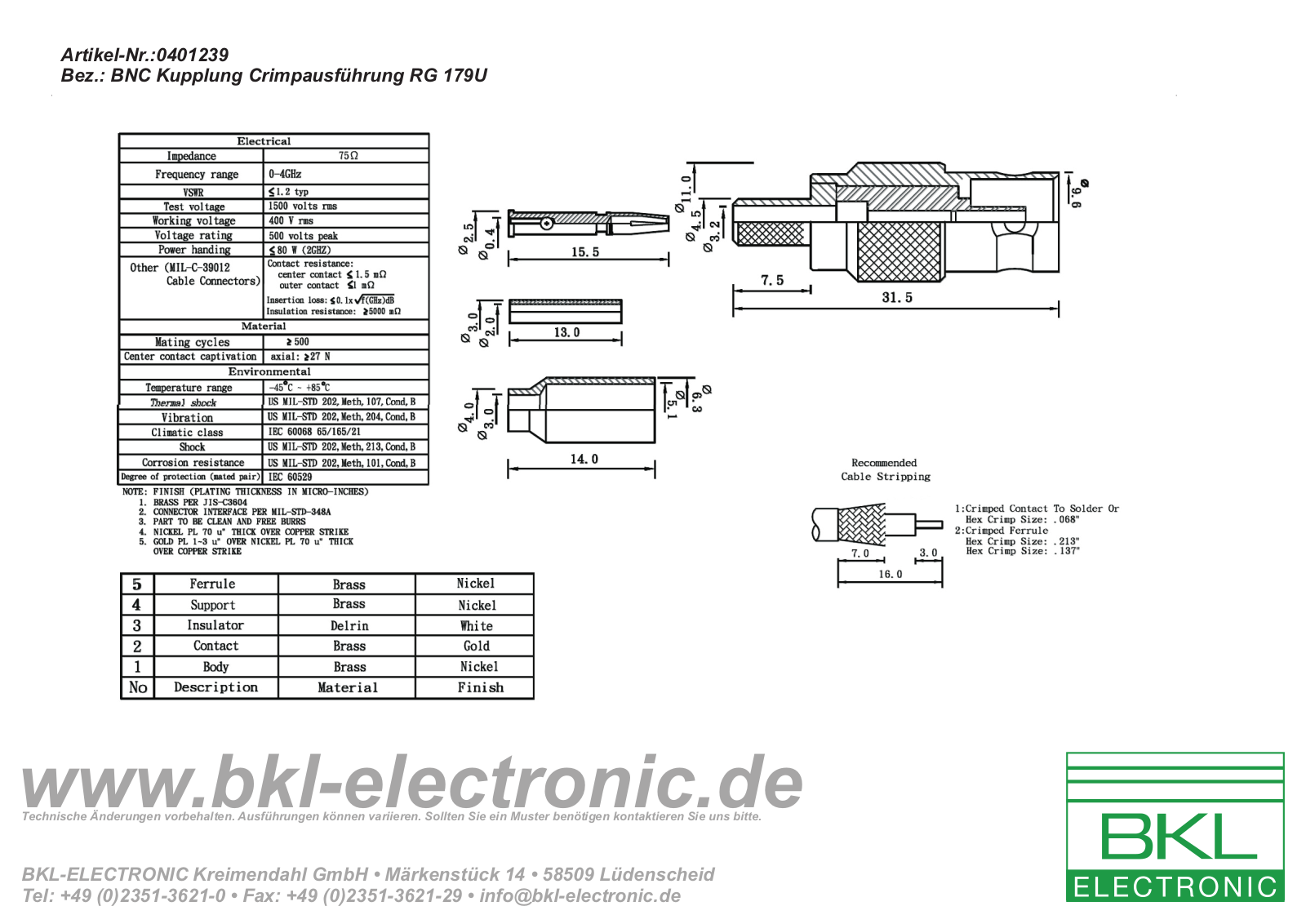BKL BNC 0401239 Datasheet - ManualMachine.com