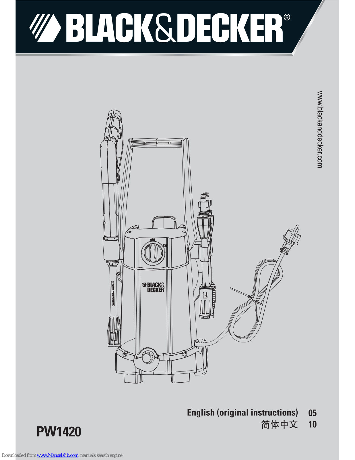 Black & Decker PW1420 Original Instructions Manual