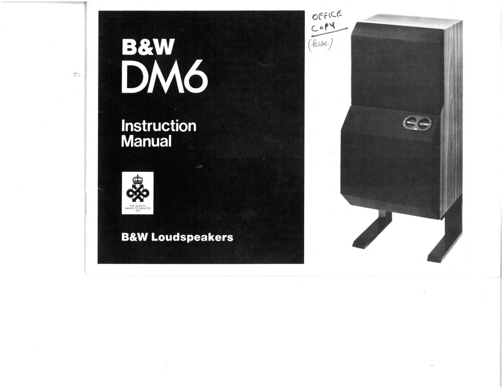 Bowers and Wilkins DM-6 Owners manual