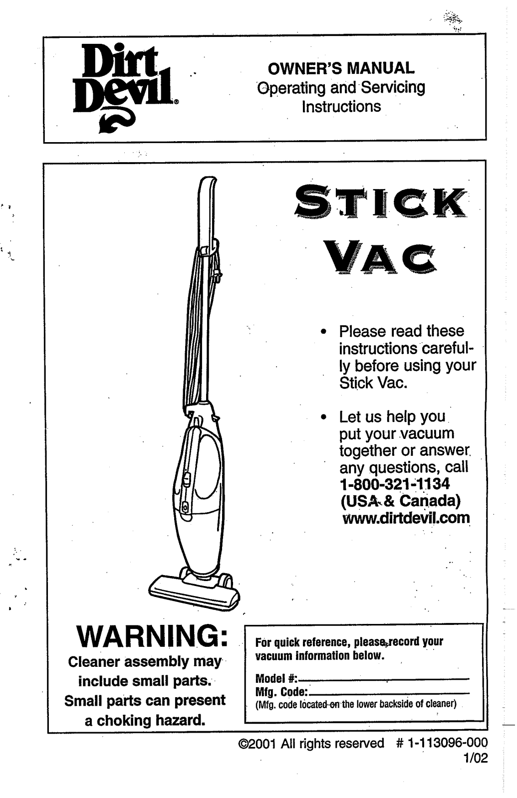 Dirtdevil M083450 User Manual - ManualMachine.com
