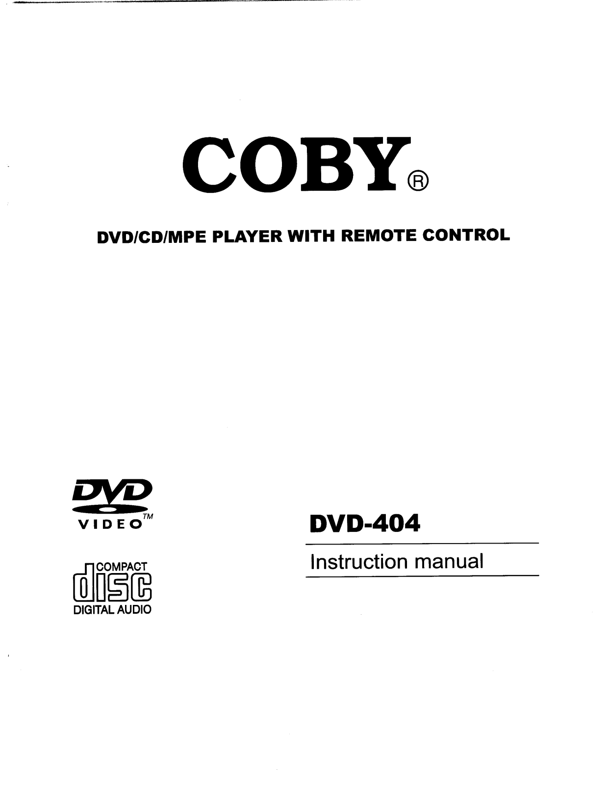 COBY electronic DVD-404 User Manual