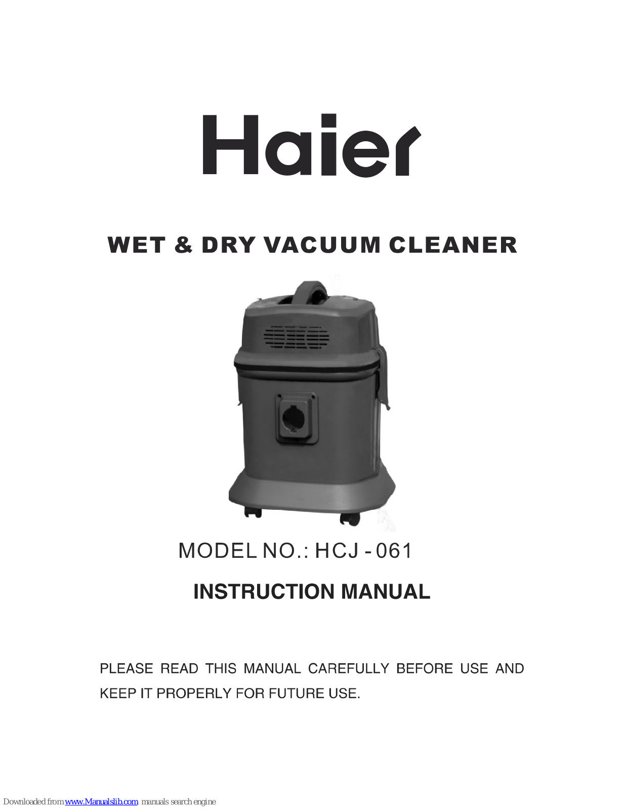 Haier HCJ-061 Instruction Manual