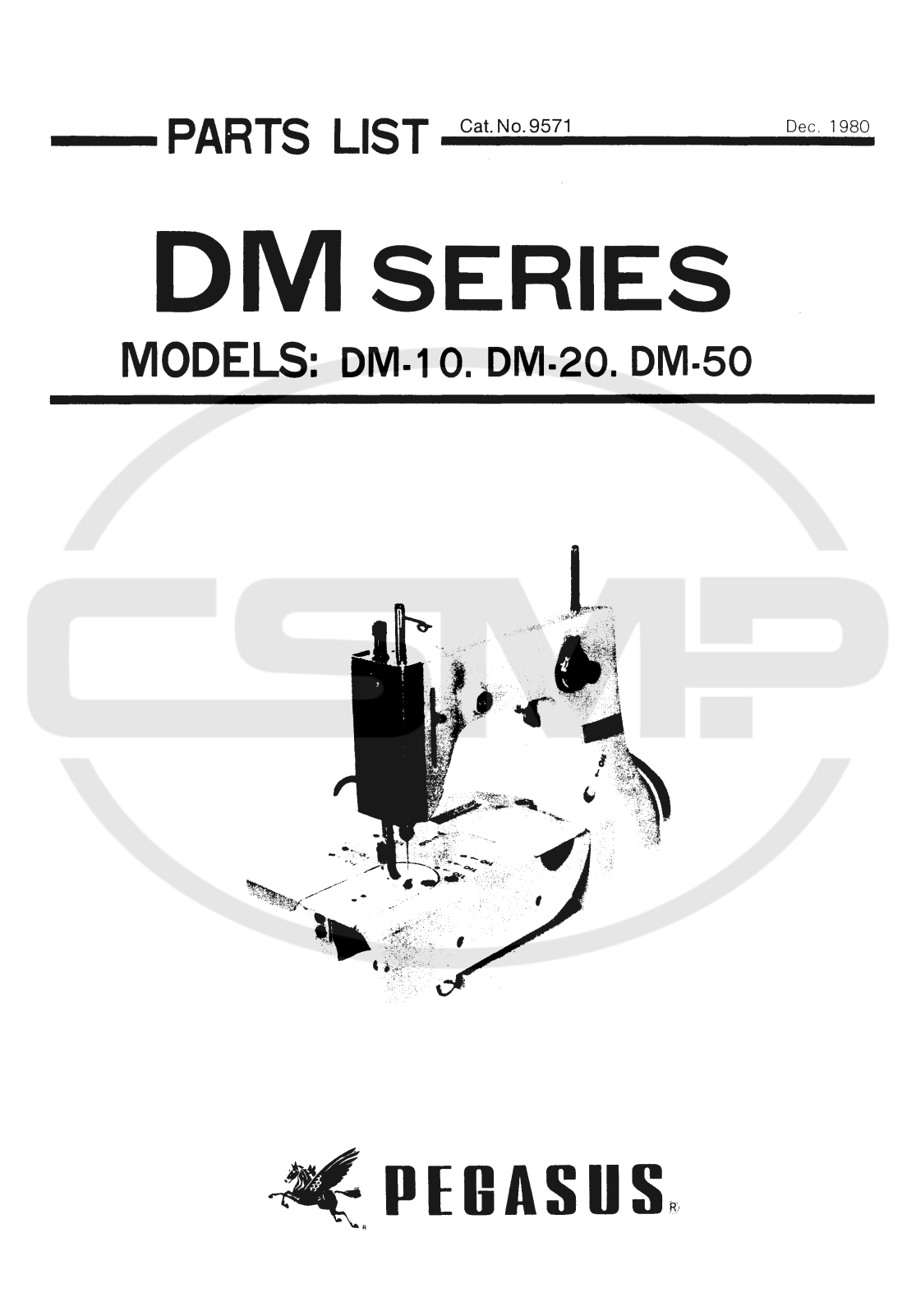 Pegasus DM20, DM50 Parts Book