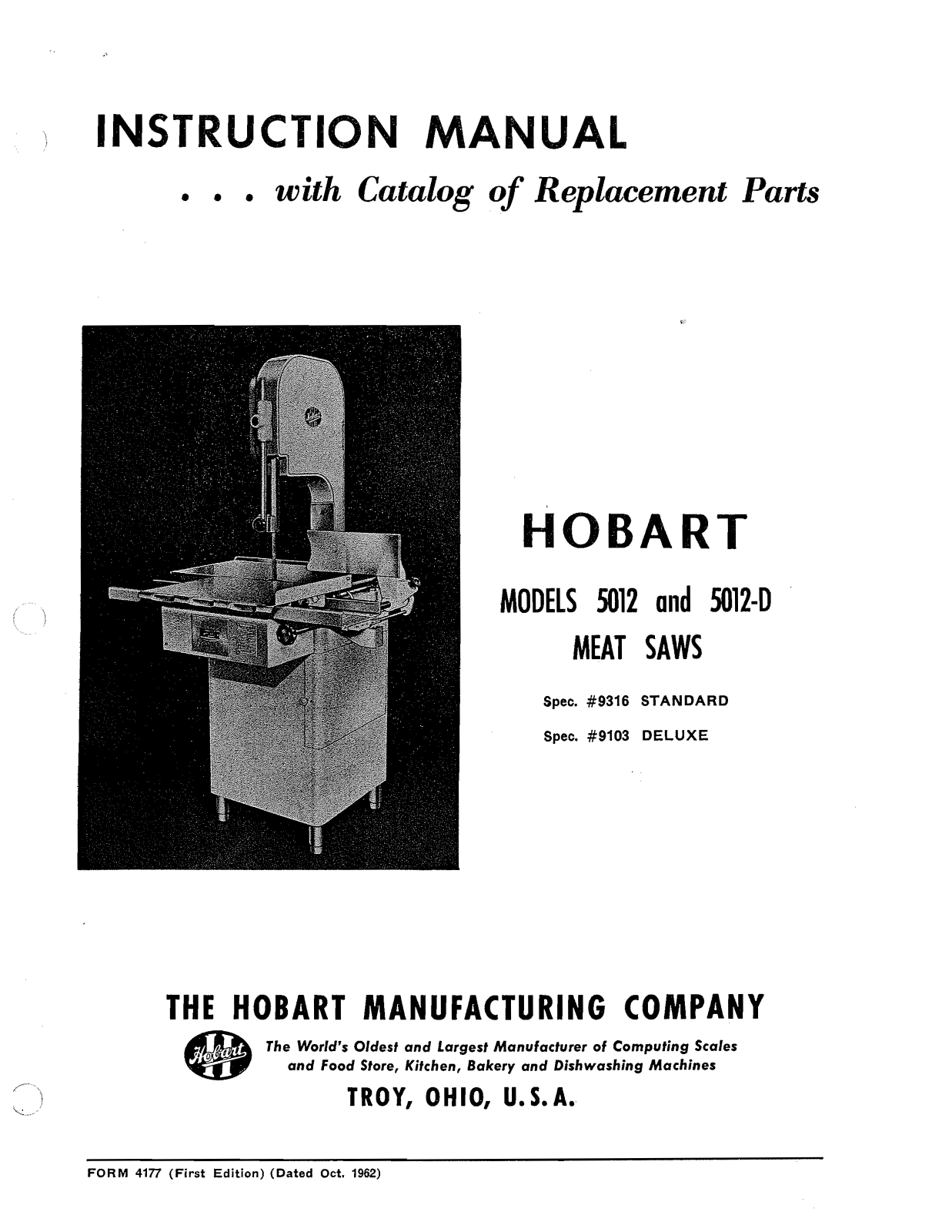 Hobart 5012 User Manual