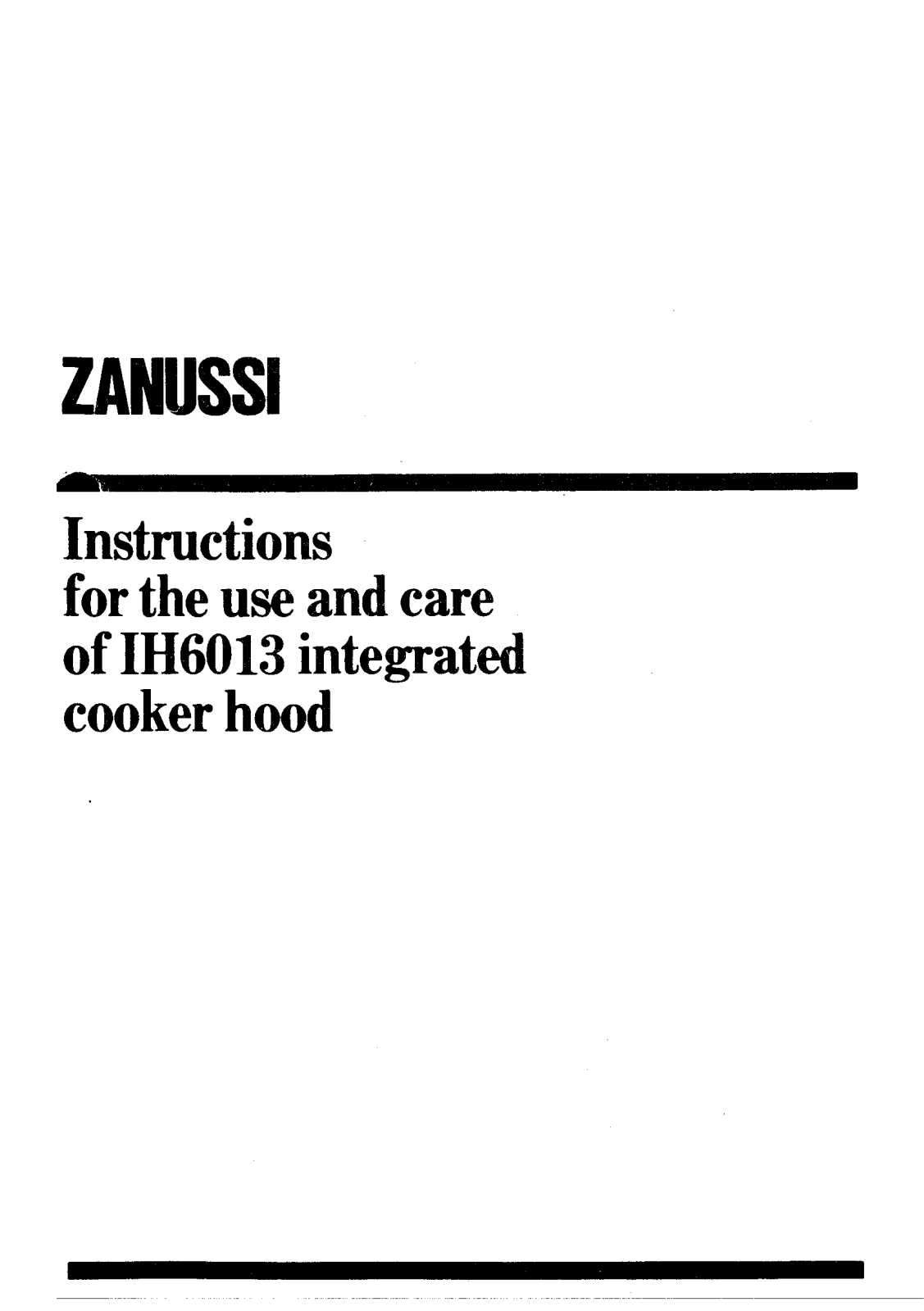 Zanussi IH6013 User Manual