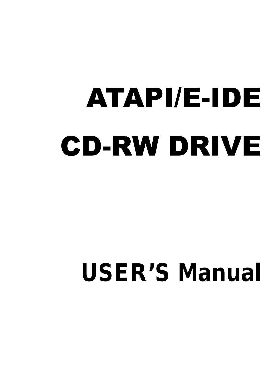 LITE ON TECHNOLOGY RW1002 User Manual