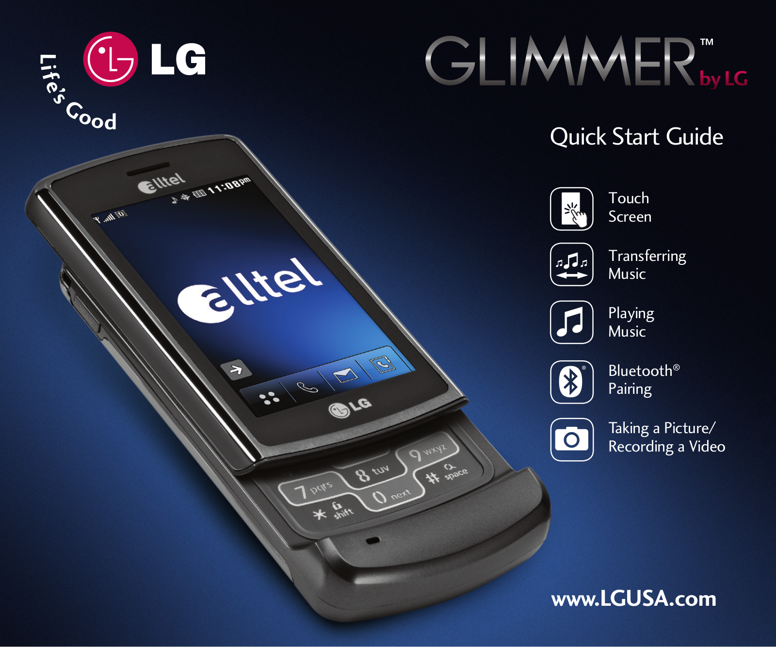 LG Glimmer, AX830 Quick Start Guide