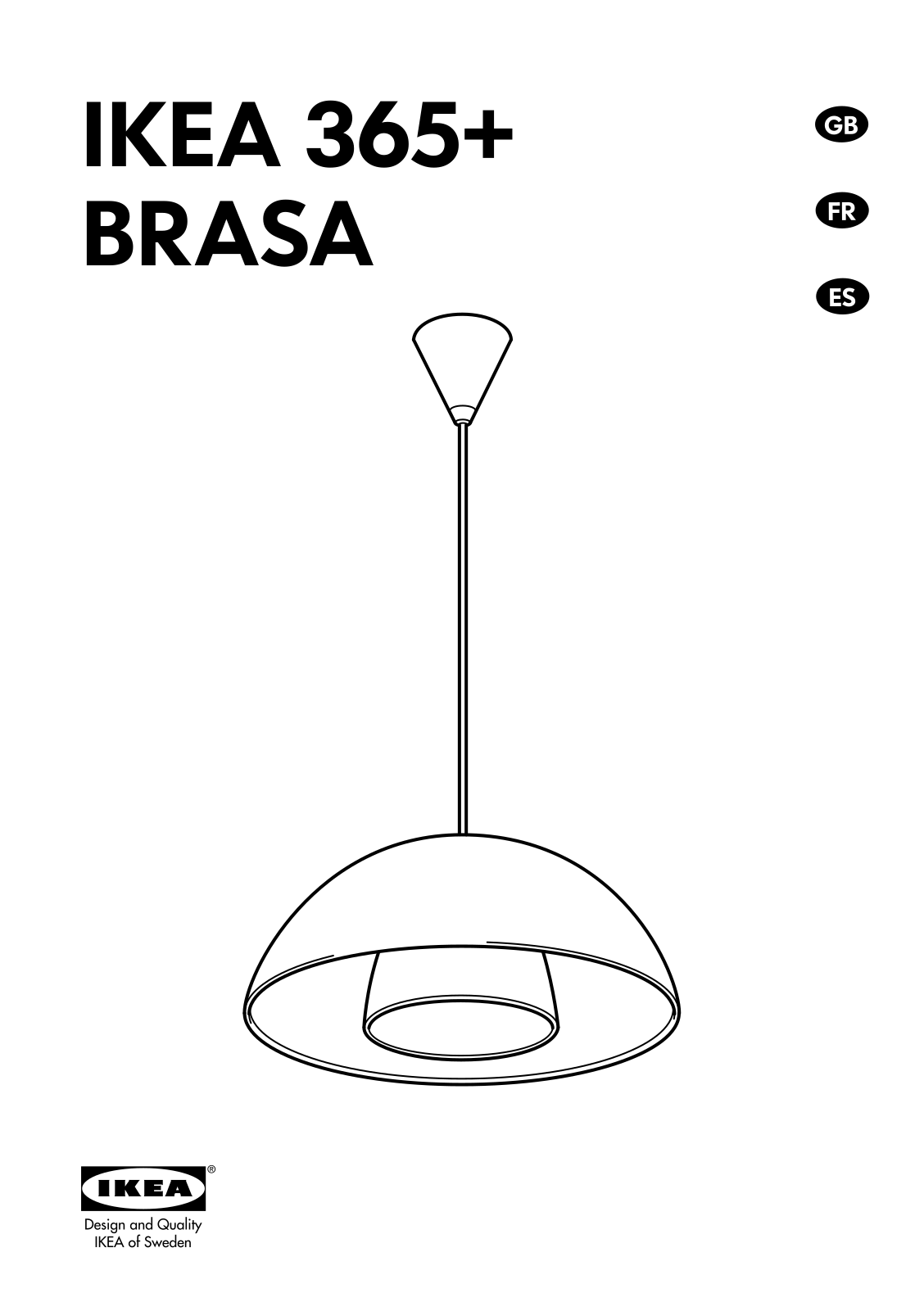 IKEA IKEA 365+ BRASA PENDANT LAMP User Manual