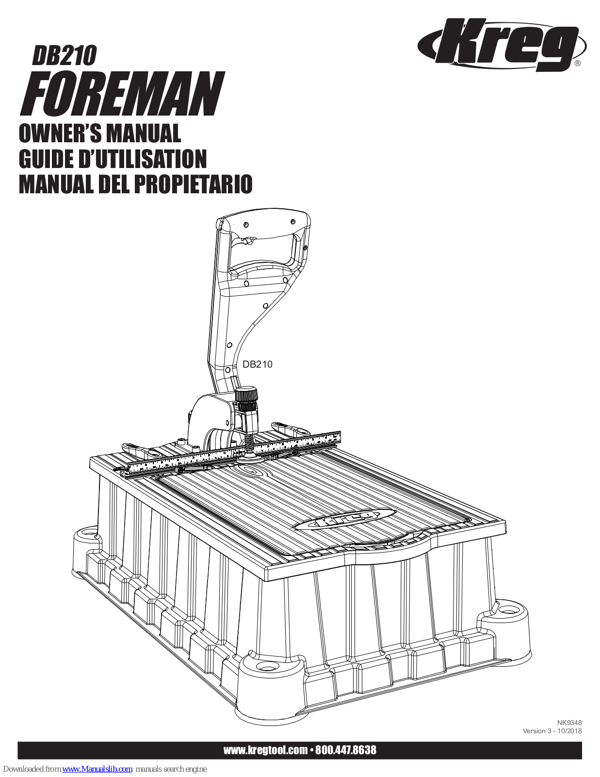 Kreg FOREMAN DB210 Owner's Manual