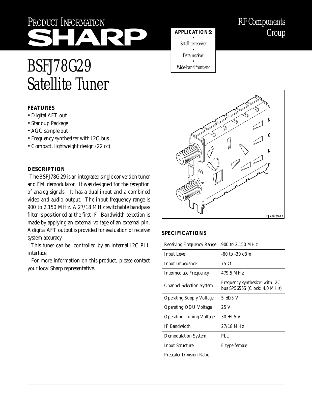 Sharp BSFJ78G29 Datasheet