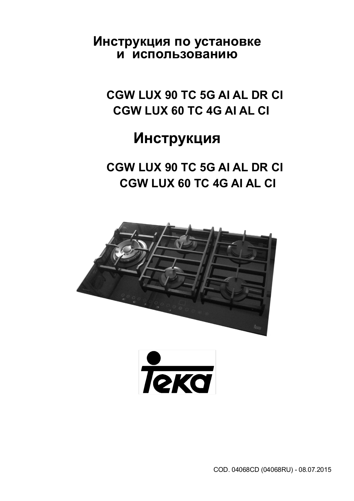 Teka CGW LUX 60 TC 4G AI AL CI, EFX 60 4G AI AL CI DR User Manual