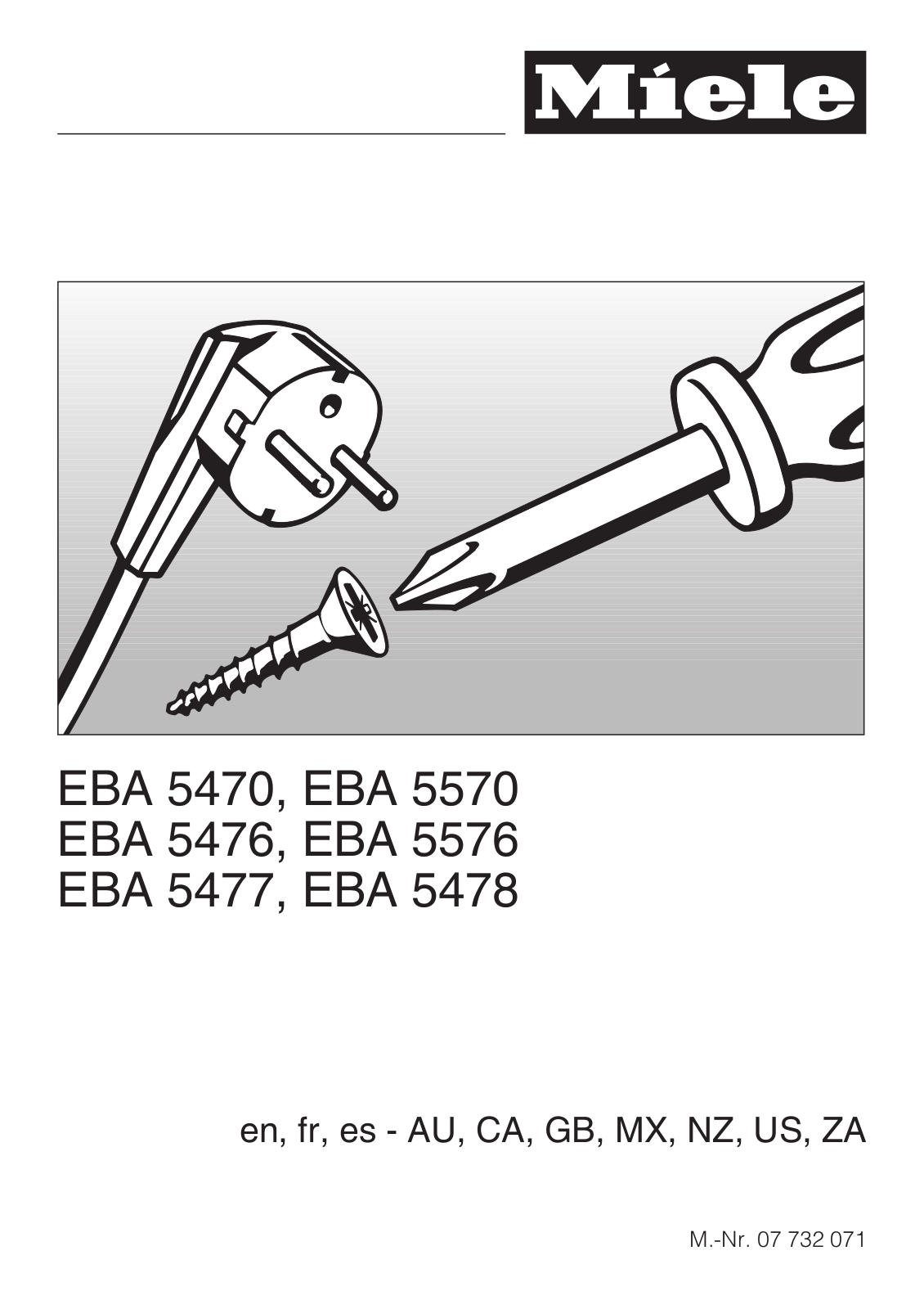 Miele EBA 5470, EBA 5570, EBA 5476, EBA 5576, EBA 5477 Operating instructions