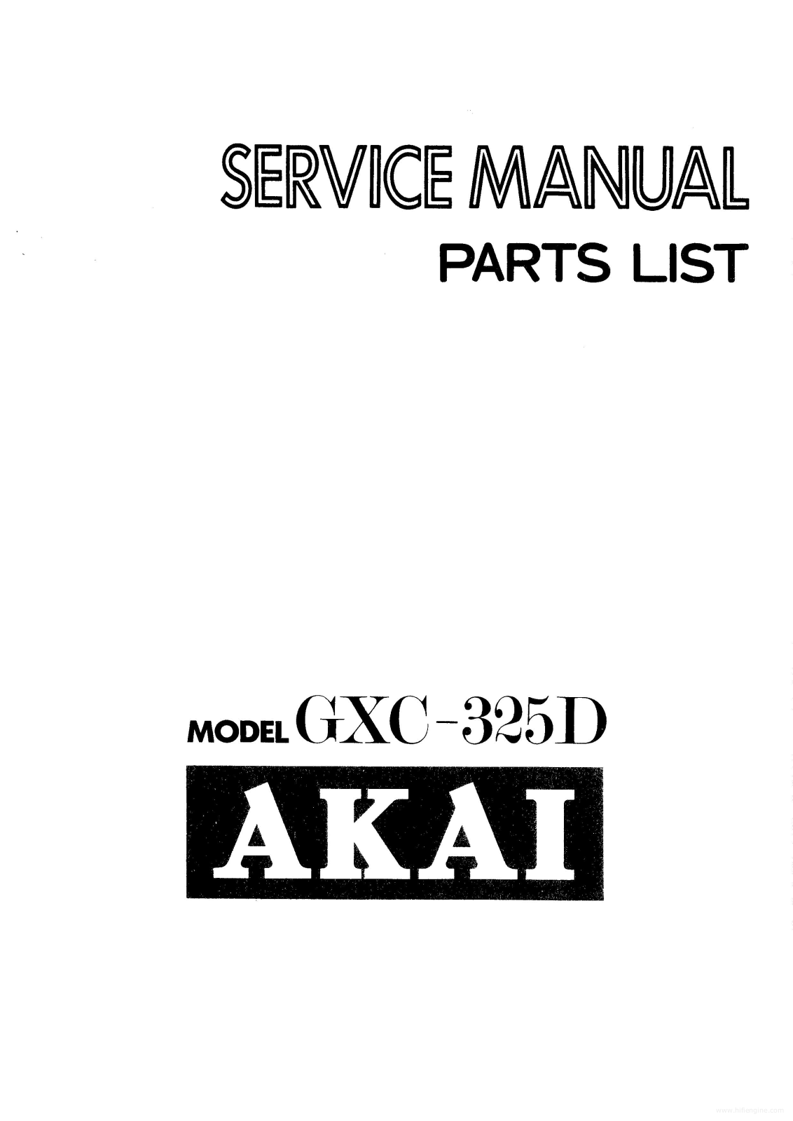 Akai gxc 325d Service Manual