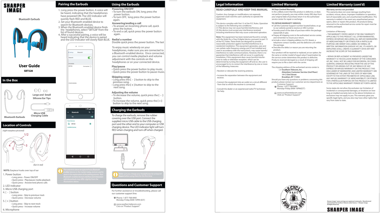 Sharper image SBT528 User Manual