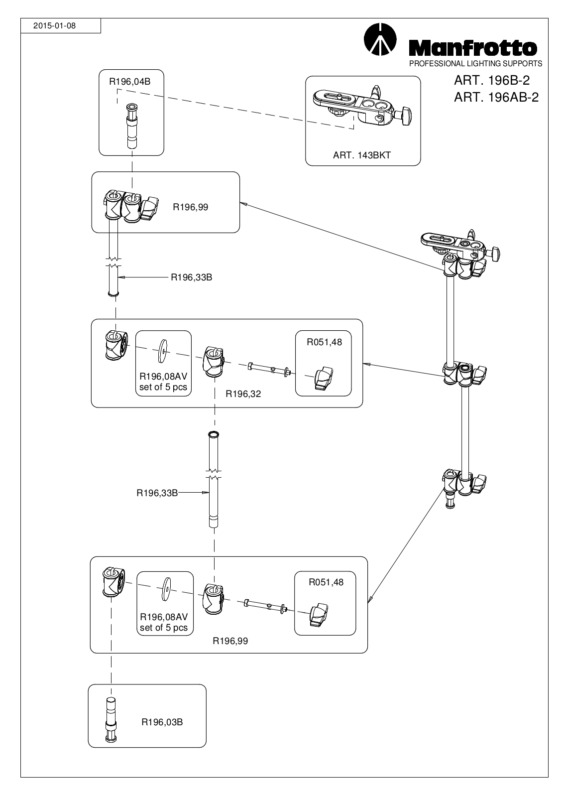 Manfrotto 196B-2 Diagram