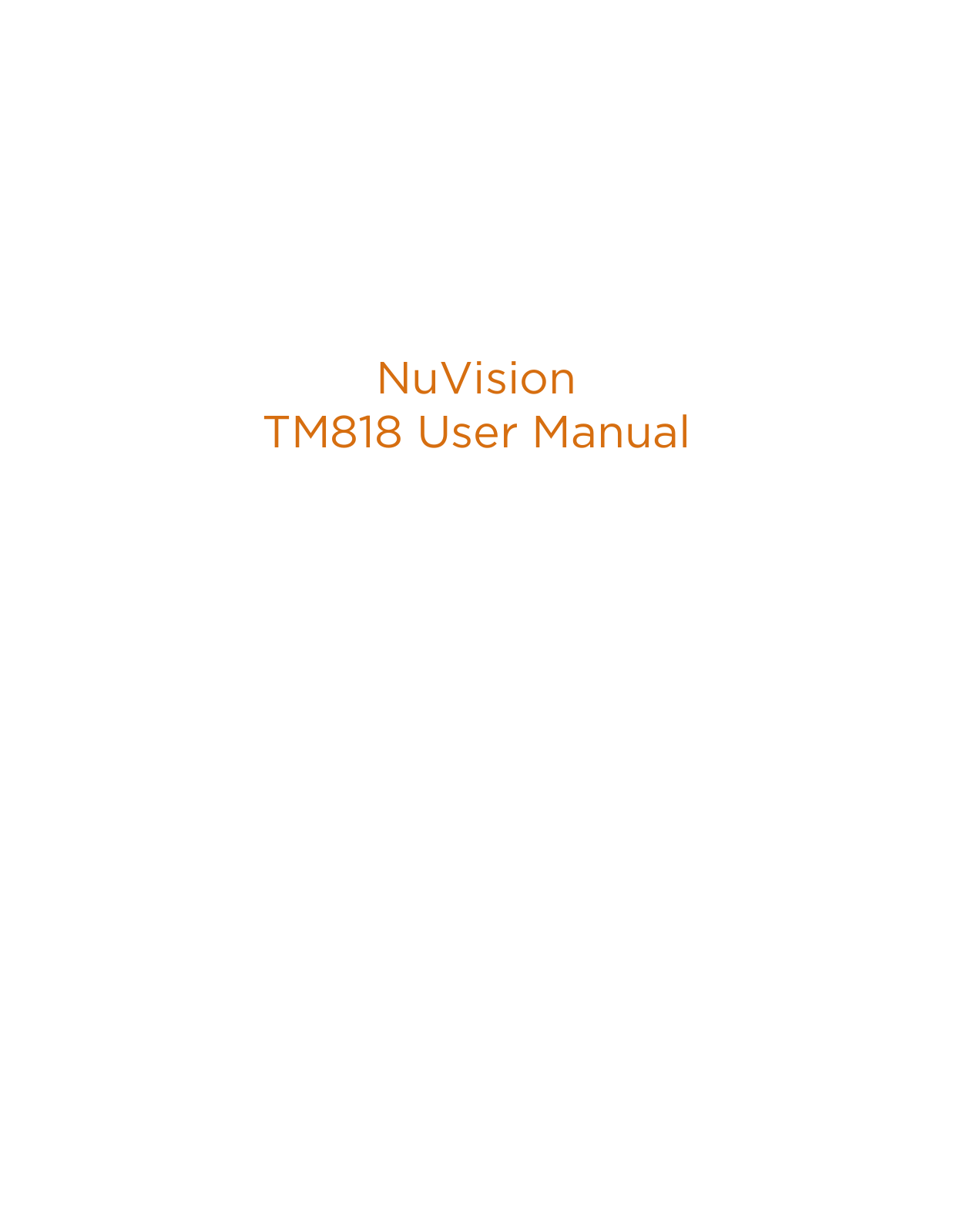 NuVision TM818 User Manual