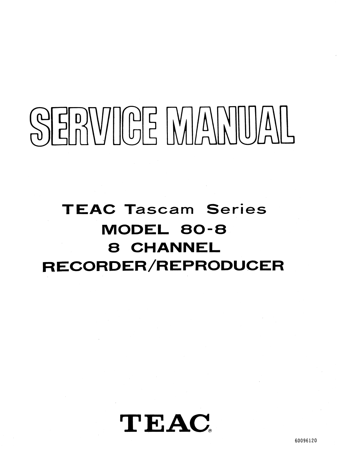 Tascam 80-8 Service manual