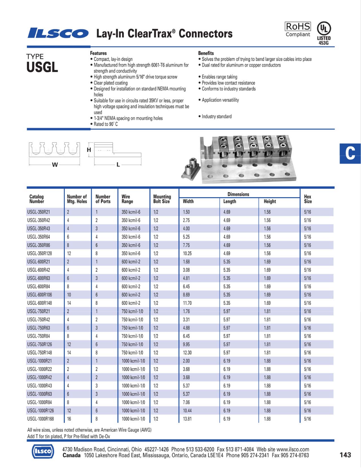 Ilsco Lay-In ClearTrax Connectors Catalog Page