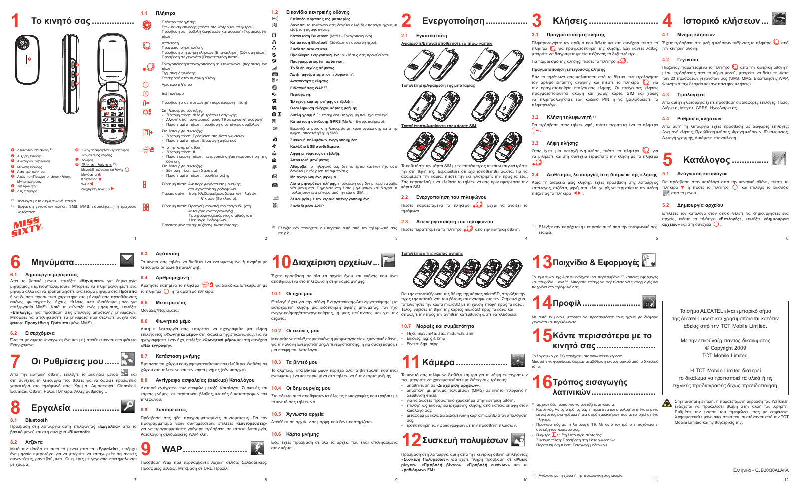 Alcatel MISS SIXTY User Manual