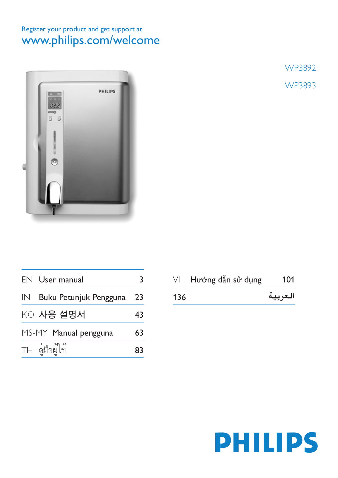 Philips WP3892 User Manual