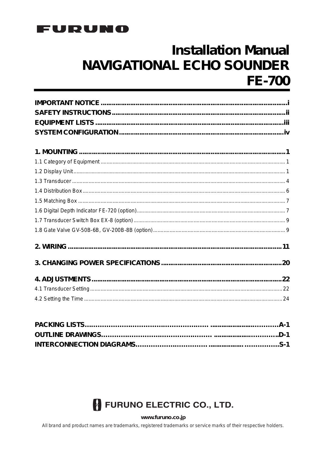 Furuno FE-700 User Manual 2