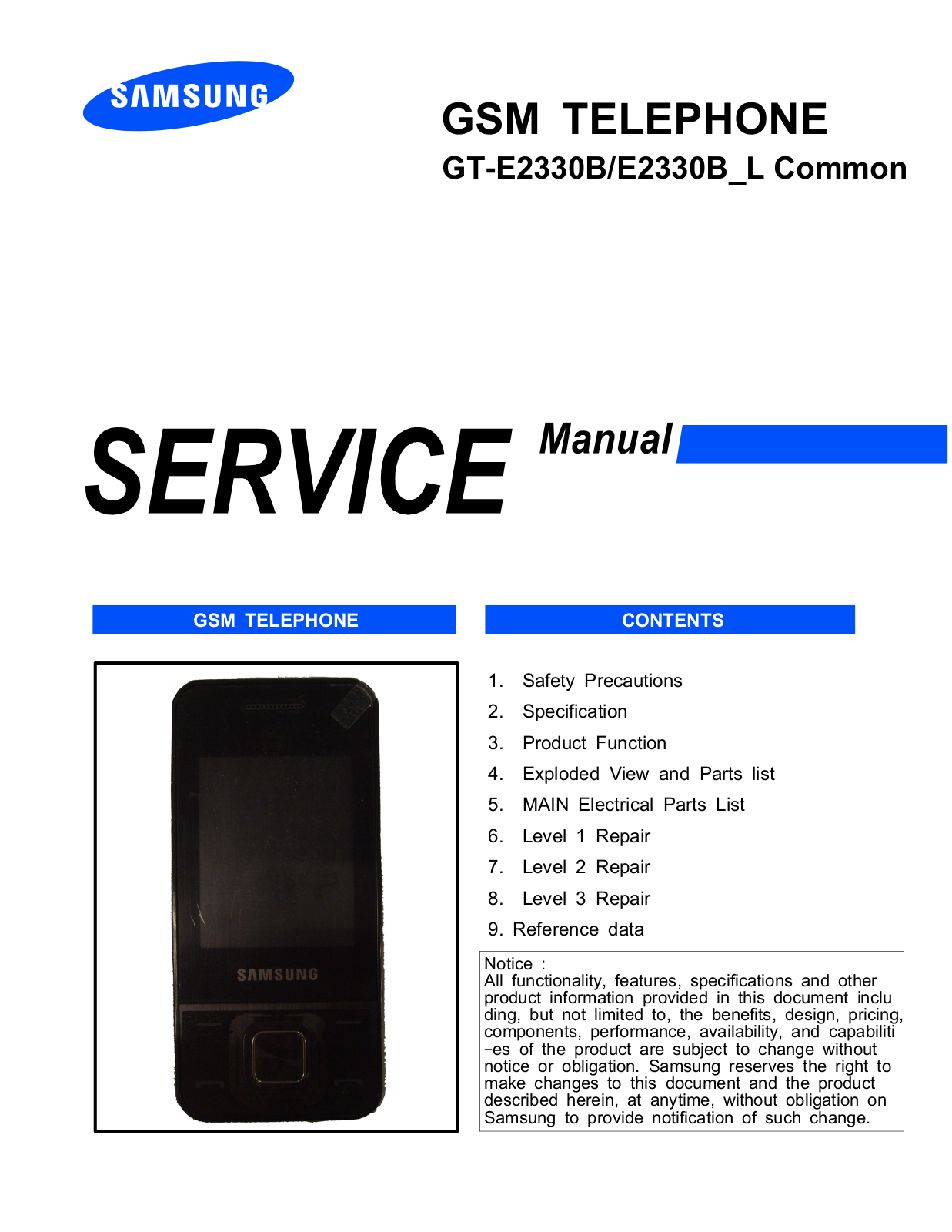 Samsung E2330B Service Manual